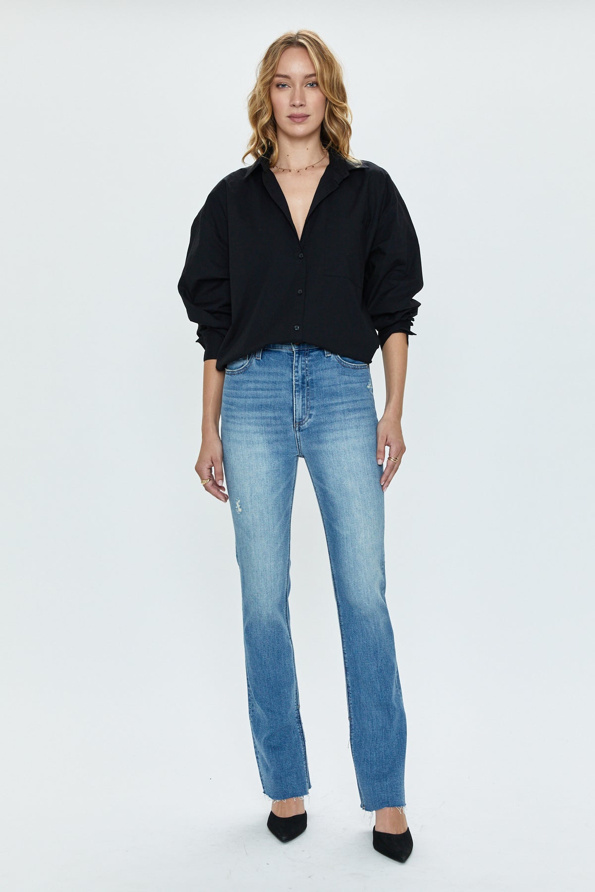 Sloane Oversized Button Down Shirt - Noir
            
              Sale